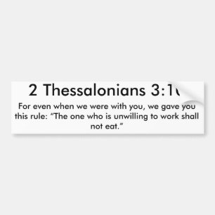 2 Thessalonians 3:10 Autoaufkleber