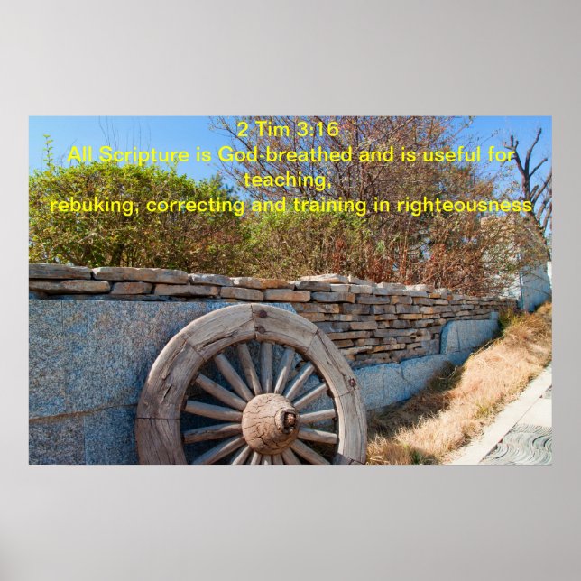 2 Tim 3:16: Alle Schrift ist von Gott atmet Poster (Vorne)