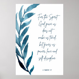2 Timothy 1:7, Bibel Verse Print, Wohngestaltung Poster