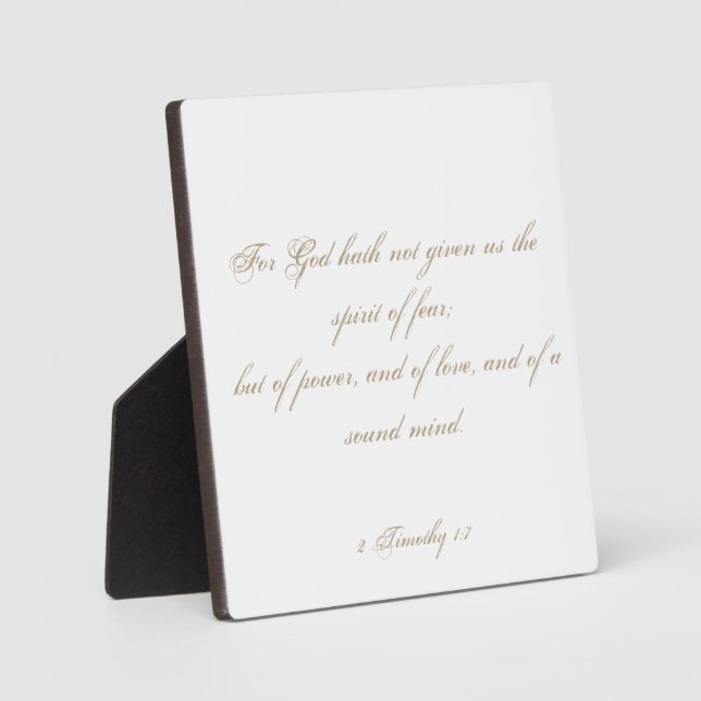 2 Timothy 1:7 Bibelverse Skript Fotoplatte (Vorderseite)