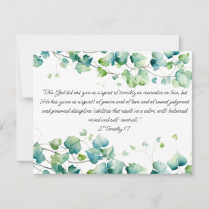 2 Timothy 1:7 Englische birmanische Ivy White Note Mitteilungskarte