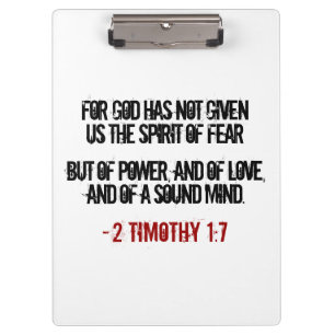 2 Timothy 1:7 Geschenke Klemmbrett