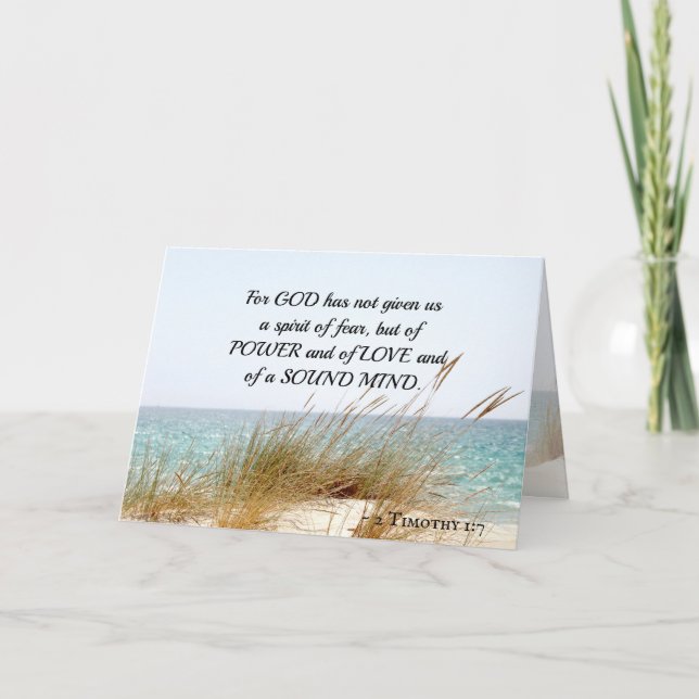2 Timothy 1:7 Gott hat keinen Geist der Angst gege Karte (Vorderseite)