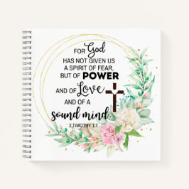 2 Timothy 1:7 Gott hat keinen Geist der Angst gege Notizbuch