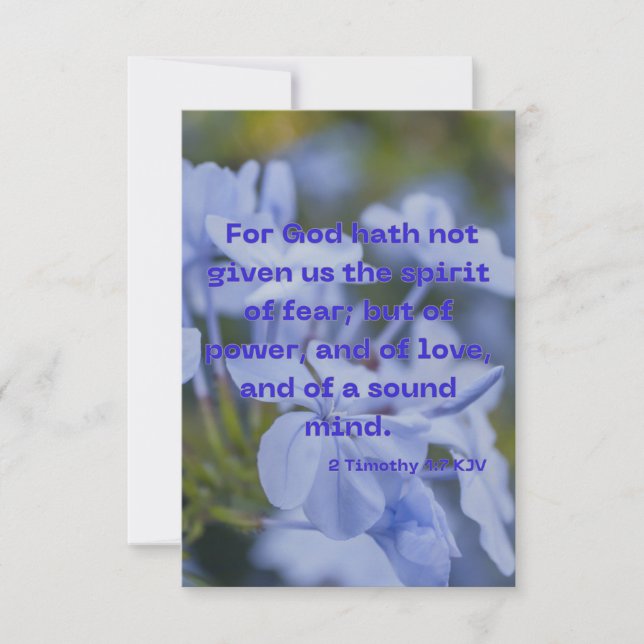 2 Timothy 1:7 KJV Bible Scripture Pic Begrüßung Karte (Vorderseite)