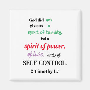 2 Timothy 1:7 Nicht zaghaft Christlich Magnet