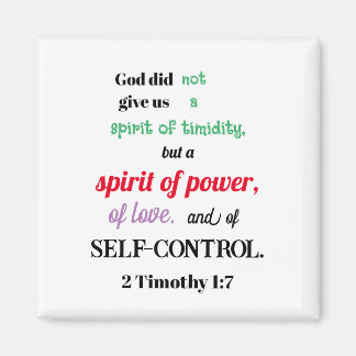 2 Timothy 1:7 Nicht zaghaft Christlich Magnet