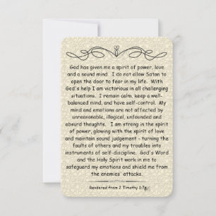 2 Timothy 1:7 Scripture Note Card Scrollsicherung