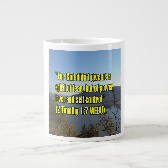 2 Timothy 1:7 WEBU Mug Jumbo-Tasse (Vorderseite)
