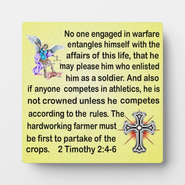 2 Timothy 2:4-6 Fotoplatte (Vorderseite)