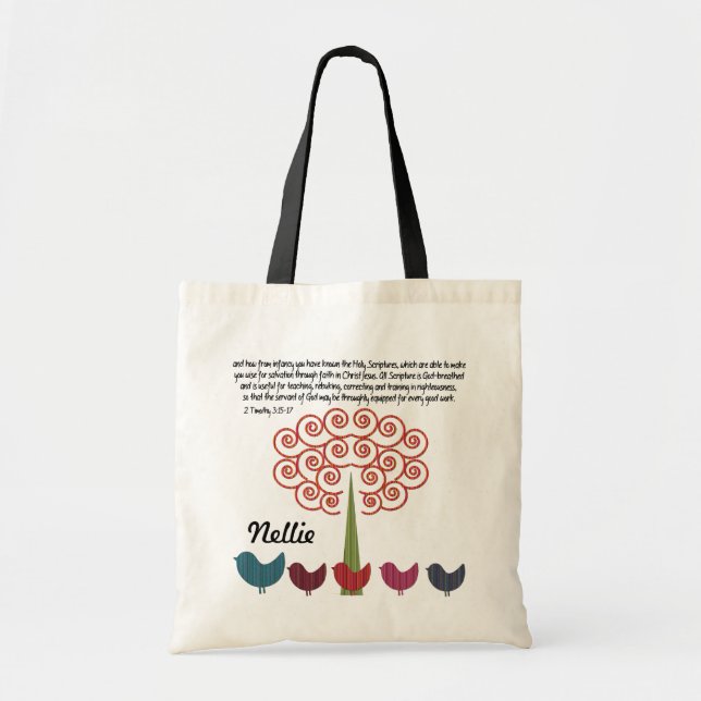 2 Timothy-3:15 - 17 Scripture-Taschen-Tasche Tragetasche (Vorne)