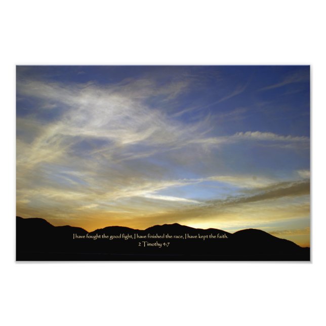 2 Timothy 4:7 Ich habe den guten Kampf gekämpft. Fotodruck (Vorne)