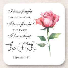 2 Timothy 4:7 - Ich habe den guten Kampf gekämpft Getränkeuntersetzer