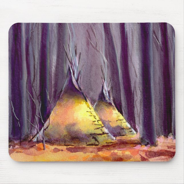 2 TIPIS VON SHARON SHARPE IM WALD MOUSEPAD (Vorne)