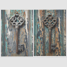 2 Tissue Paper zu rosty Keys Patina
