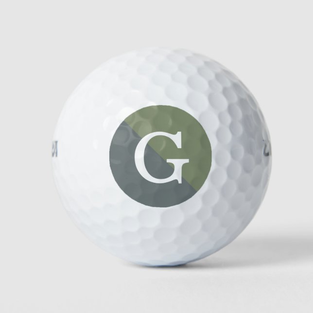 2 Tone Diagonal Initial Monogramm Golfball (Vorderseite)