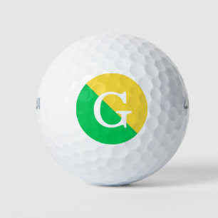 2 Tone Diagonal Initial Monogramm Golfball