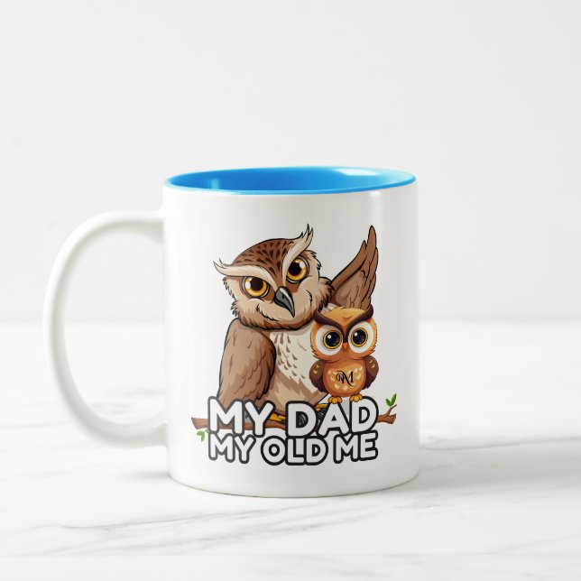 2-Tone Tasse 11oz : Mein Vater My Old Me (blau) (Links)