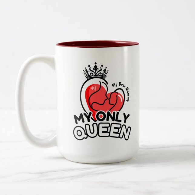 2-Tone Tasse 15oz : Meine einzige Königin (braun) (Links)