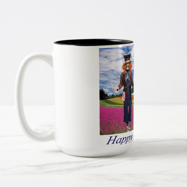 2 Töne Tasse. Alles Gute zum Jubiläum. Panda/verrü Zweifarbige Tasse (Links)