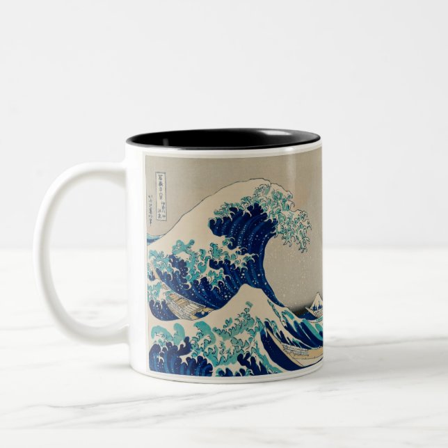 2-Tönige Tasse mit japanischer Wave Art (Links)