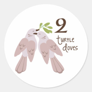 2 Turtle Dove Runder Aufkleber