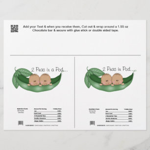 2 Twins Shower Candy Bar Wrappers Gastgeschenke