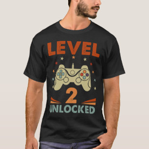 2 Unverriegelter Video-Gamer 2. Geburtstag 2 Jahre T-Shirt