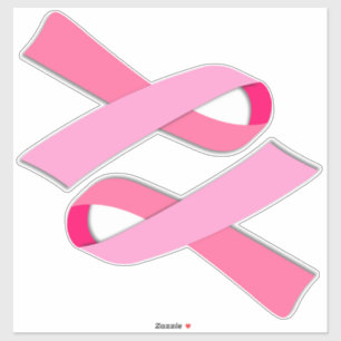 2-Up Breast Cancer Awareness Pink Ribbon Aufkleber
