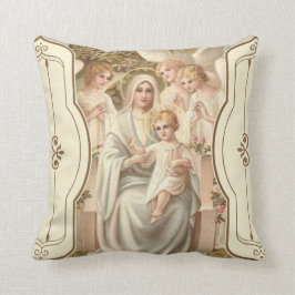 2 VERSAH Madonna mit Kinderjesus-Engels-Blumen mit Kissen