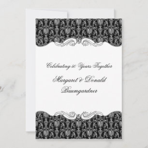 #2 Vintage Damask 25. Hochzeitstag Einladung