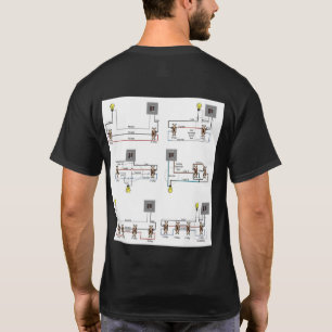 2-Wege-, 3-Wege-, 4-Wege-Switch-Diagramme T - Shir T-Shirt