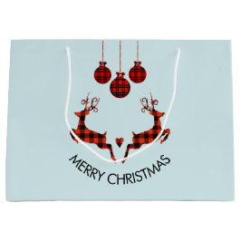 2 Weihnachten Hirsch Springen Rustikaler Stil Große Geschenktüte