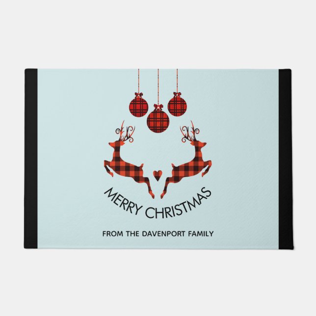 2 Weihnachtsbaum Jumping Rustikaler Jäger Fußmatte (Vorderseite)