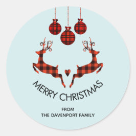 2 Weihnachtsbaum Jumping Rustikaler Jäger Runder Aufkleber