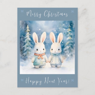 2 Weihnachtsbunnies Postkarte