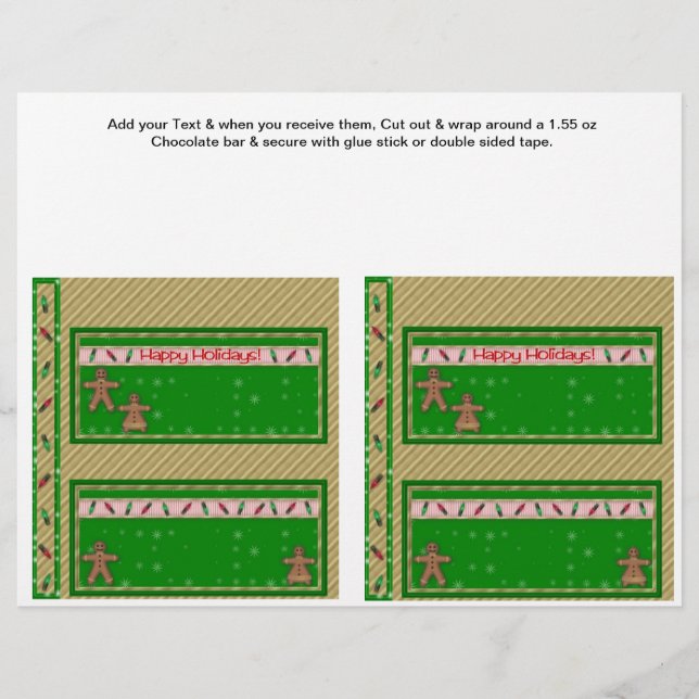 2 Weihnachtsferien Custom Candy Bar Wrappers Flyer (Vorne)
