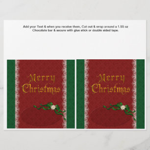 2 Weihnachtsferien Custom Candy Bar Wrappers Flyer