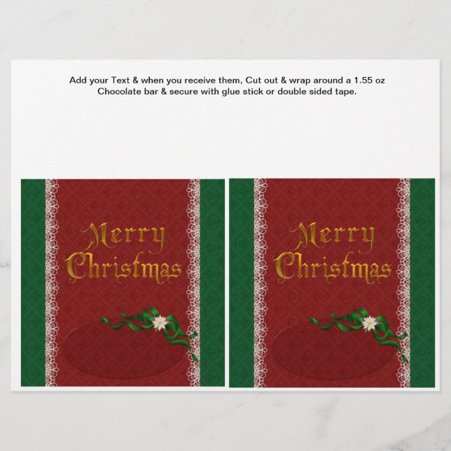 2 Weihnachtsferien Custom Candy Bar Wrappers Flyer (Vorne)