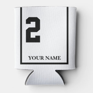 2 Weiß mit schwarzem Sattelleder Dosenkühler