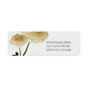 2 weiße bemalte Rosen elegante Brautparty