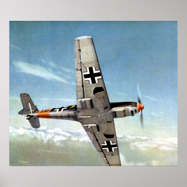 2. Weltkrieg Deutscher ME-109 in Flug. Poster (Vorne)