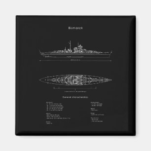 2. Weltkrieg Deutsches Bismarckschiff Modell WW2 S Magnet