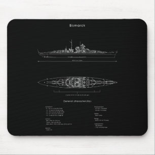 2. Weltkrieg Deutsches Bismarckschiff Modell WW2 S Mousepad