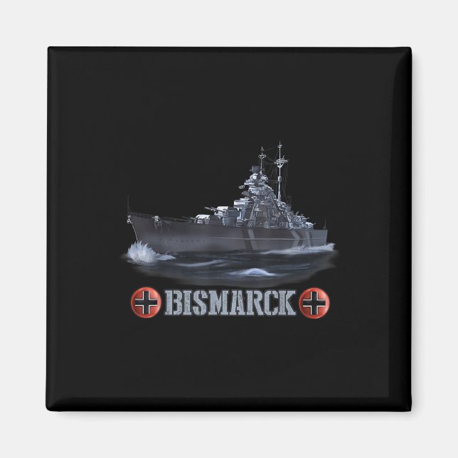 2. Weltkrieg Deutsches Schlachtschiff Bismarck Magnet (Vorne)