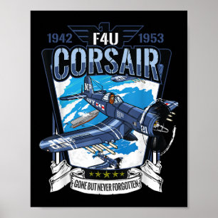 2. Weltkrieg Militärflugzeug Amerikaner F4u Poster