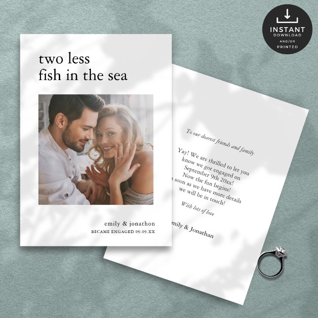 2 weniger Fische in Verlobung des Fotos Ankündigung (Von Creator hochgeladen)