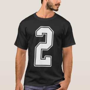 2 White Kontur Number 2 Sports Fan Jersey Style F T-Shirt
