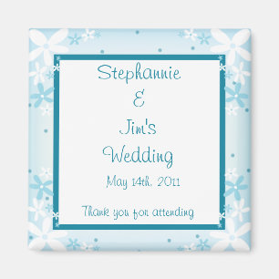 2"x2" Ankündigung Magnet Blue Daisies