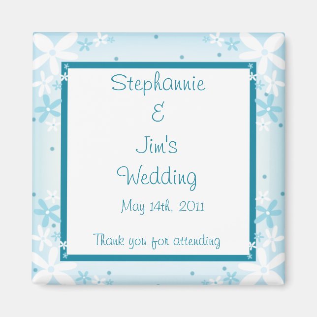 2"x2" Ankündigung Magnet Blue Daisies (Vorne)